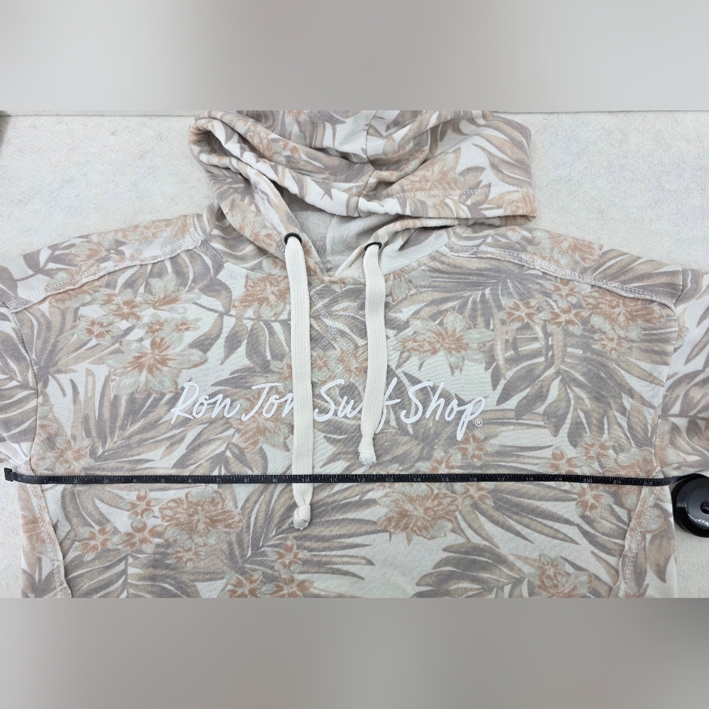 Ron Jon Surf Shop Cropped Tropical Leaf Hoodie Boxy Fit Wome's Size Medium - Picture 4 of 10